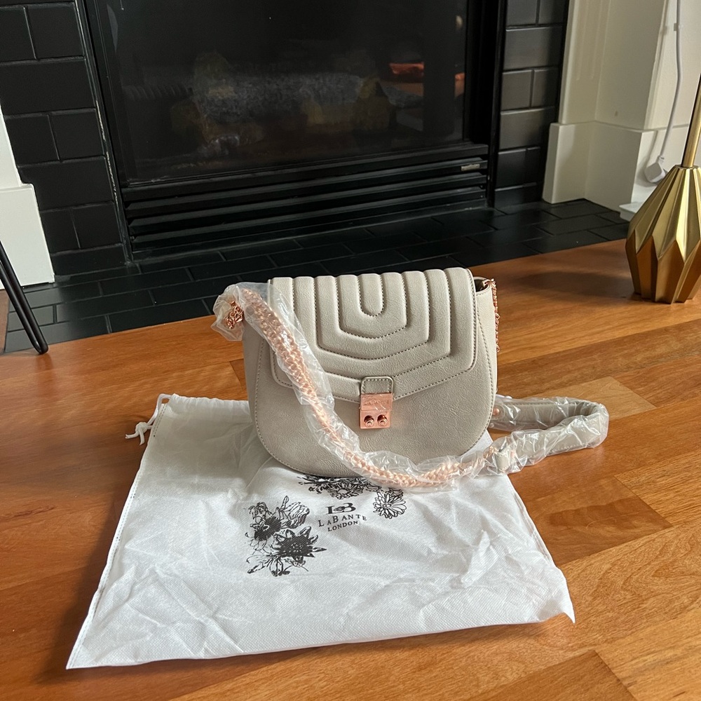 NWT LaBante Courtney Grey Quilted Crossbody Bag